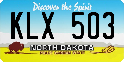 ND license plate KLX503