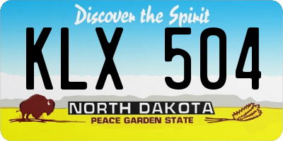 ND license plate KLX504