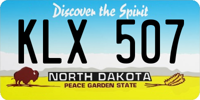 ND license plate KLX507