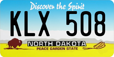 ND license plate KLX508