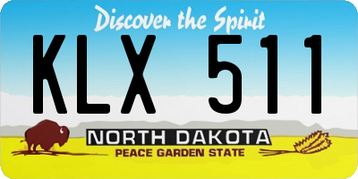ND license plate KLX511