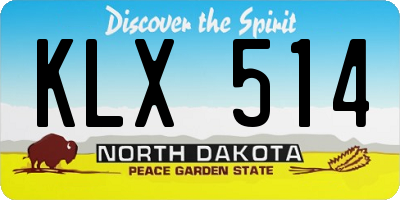 ND license plate KLX514