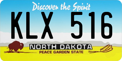 ND license plate KLX516