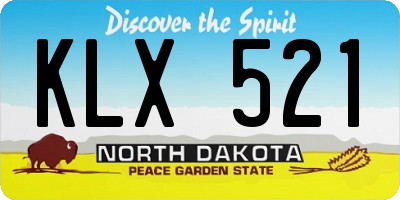 ND license plate KLX521
