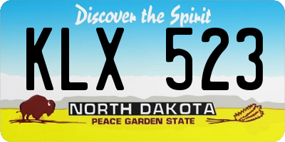 ND license plate KLX523