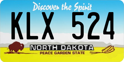ND license plate KLX524