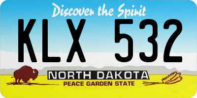 ND license plate KLX532