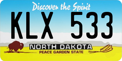 ND license plate KLX533