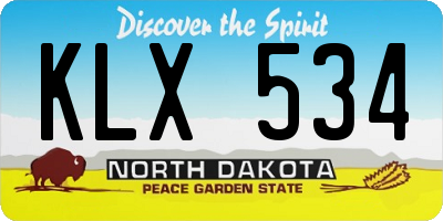 ND license plate KLX534