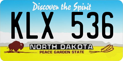 ND license plate KLX536