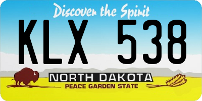 ND license plate KLX538