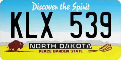 ND license plate KLX539