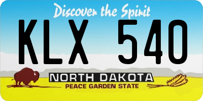 ND license plate KLX540