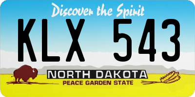 ND license plate KLX543