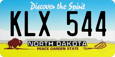 ND license plate KLX544