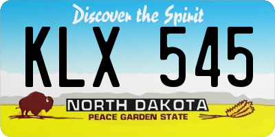 ND license plate KLX545