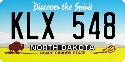 ND license plate KLX548