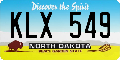 ND license plate KLX549
