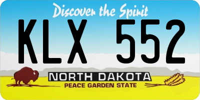 ND license plate KLX552