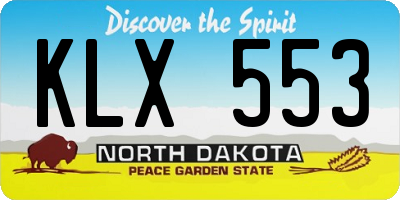 ND license plate KLX553