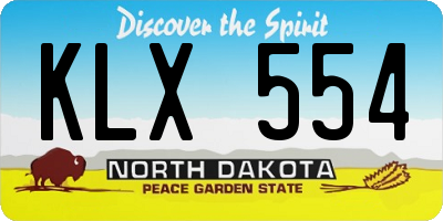 ND license plate KLX554