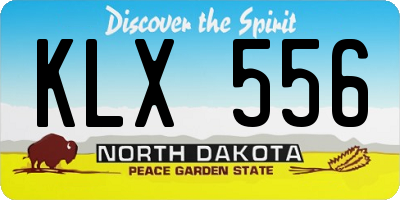 ND license plate KLX556