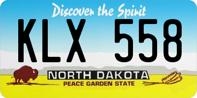 ND license plate KLX558