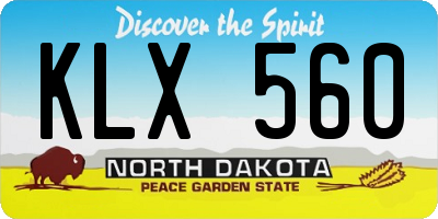 ND license plate KLX560