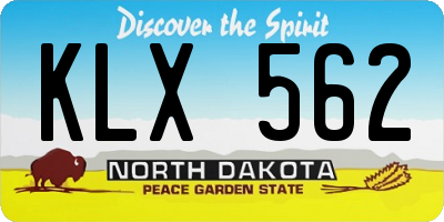 ND license plate KLX562