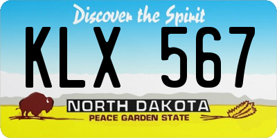 ND license plate KLX567