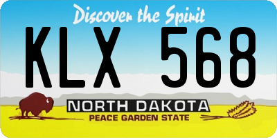 ND license plate KLX568