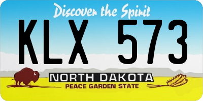 ND license plate KLX573