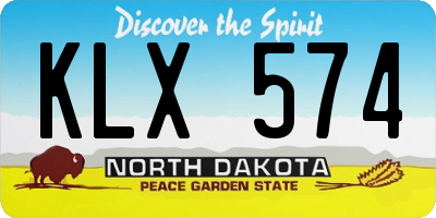 ND license plate KLX574