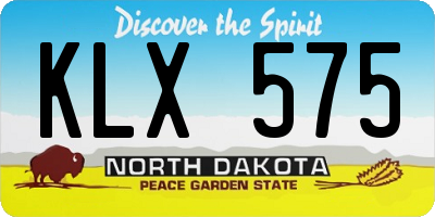 ND license plate KLX575