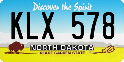 ND license plate KLX578