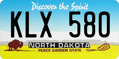 ND license plate KLX580
