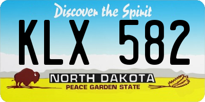 ND license plate KLX582