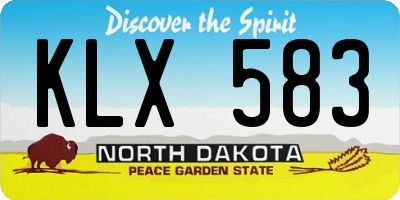 ND license plate KLX583