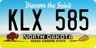 ND license plate KLX585