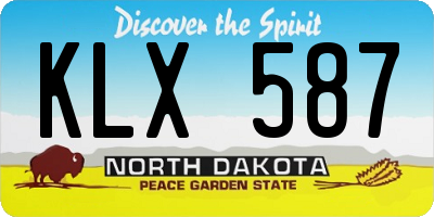 ND license plate KLX587