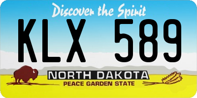 ND license plate KLX589