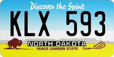 ND license plate KLX593