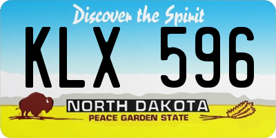 ND license plate KLX596