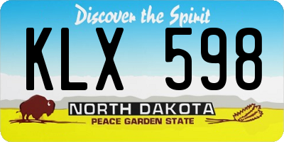 ND license plate KLX598