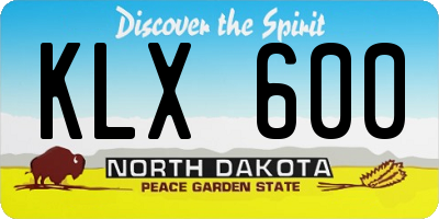 ND license plate KLX600