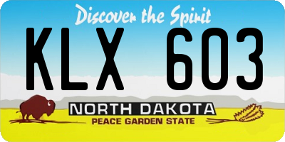 ND license plate KLX603