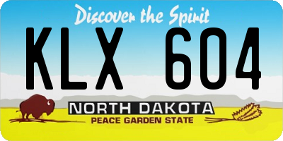 ND license plate KLX604