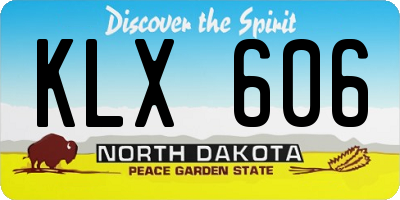 ND license plate KLX606