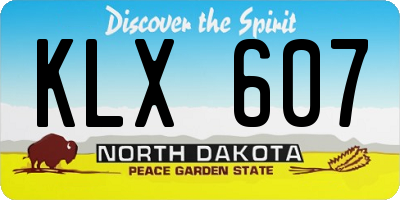 ND license plate KLX607