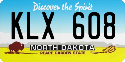 ND license plate KLX608